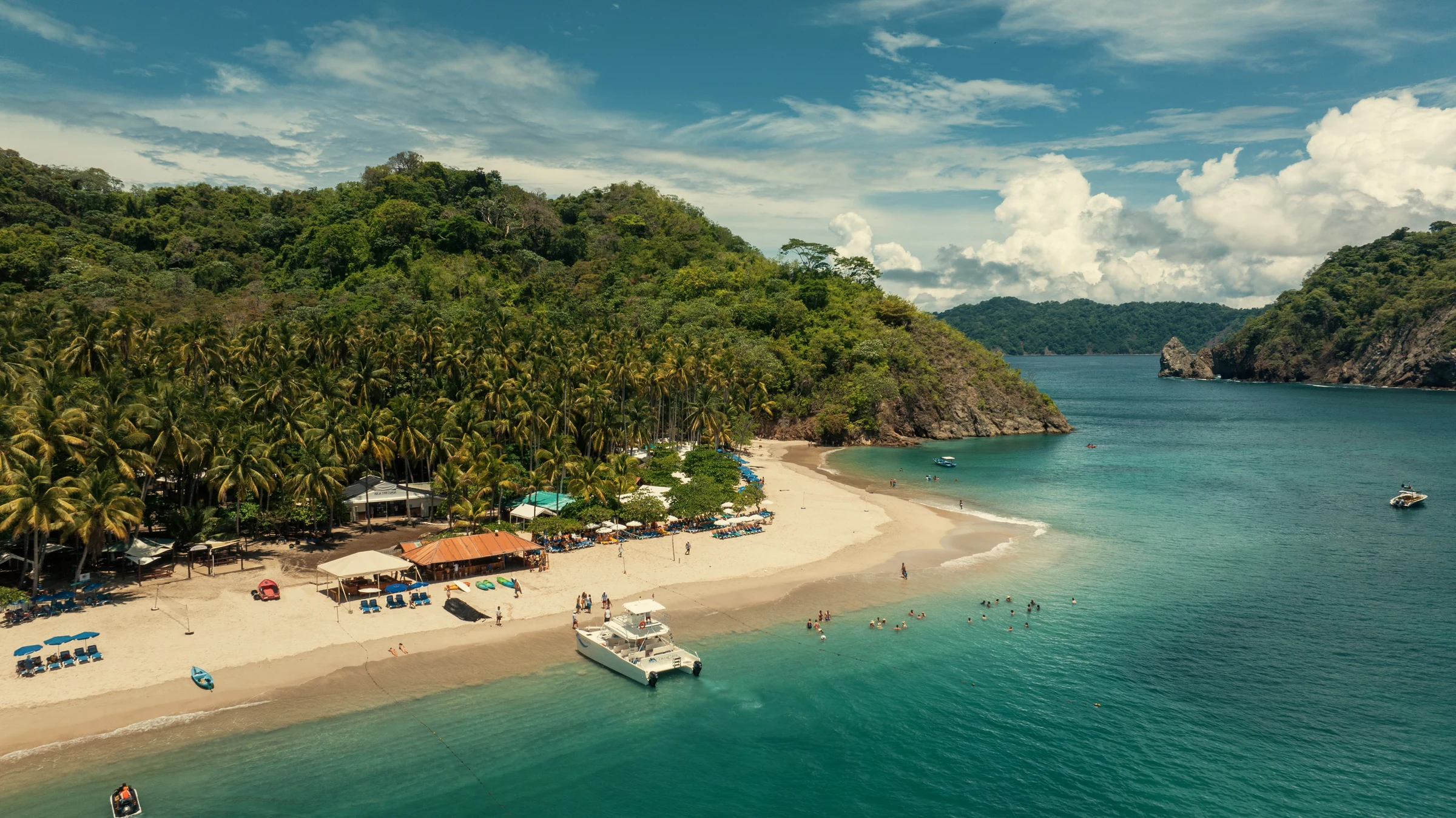 Turquoise water along the island shore